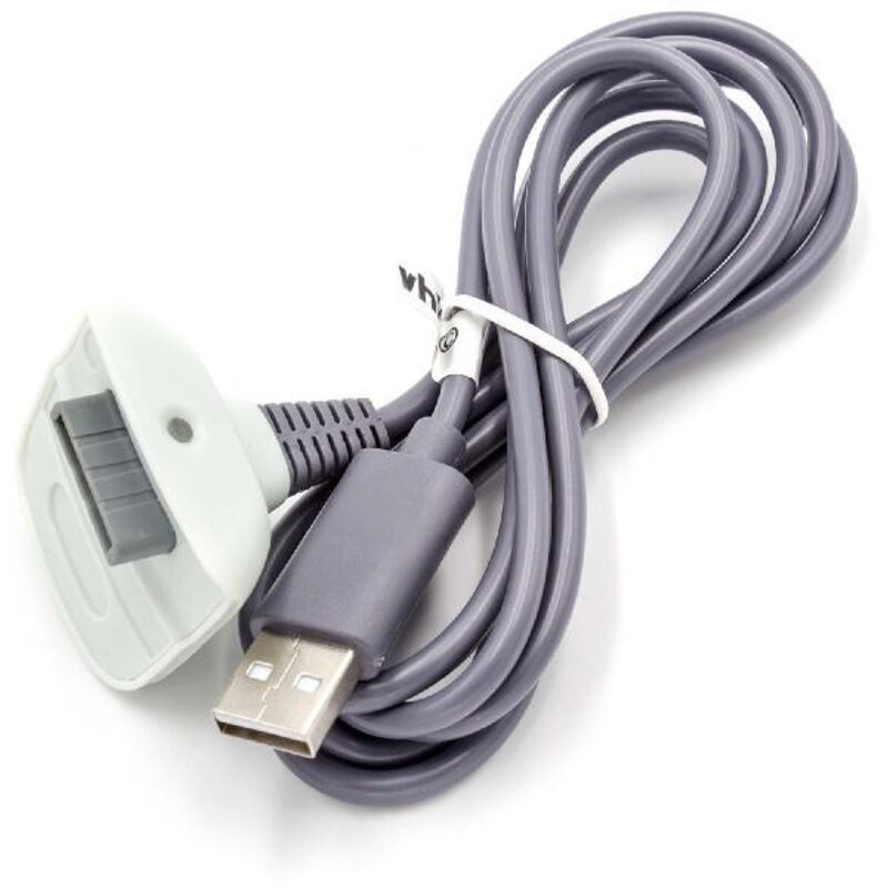 Vhbw - USB-Ladekabel kompatibel mit Microsoft Xbox 360 Spielekonsole - Kabel, 1,4 m Grau