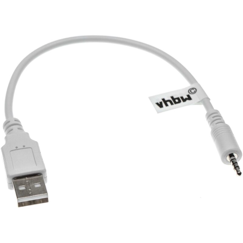 Vhbw - USB-Ladekabel kompatibel mit Harman Kardon Premium bt Kopfhörer - usb 2.0 Typ a auf 2,5 mm Klinkenstecker, 20,5 cm, Weiß