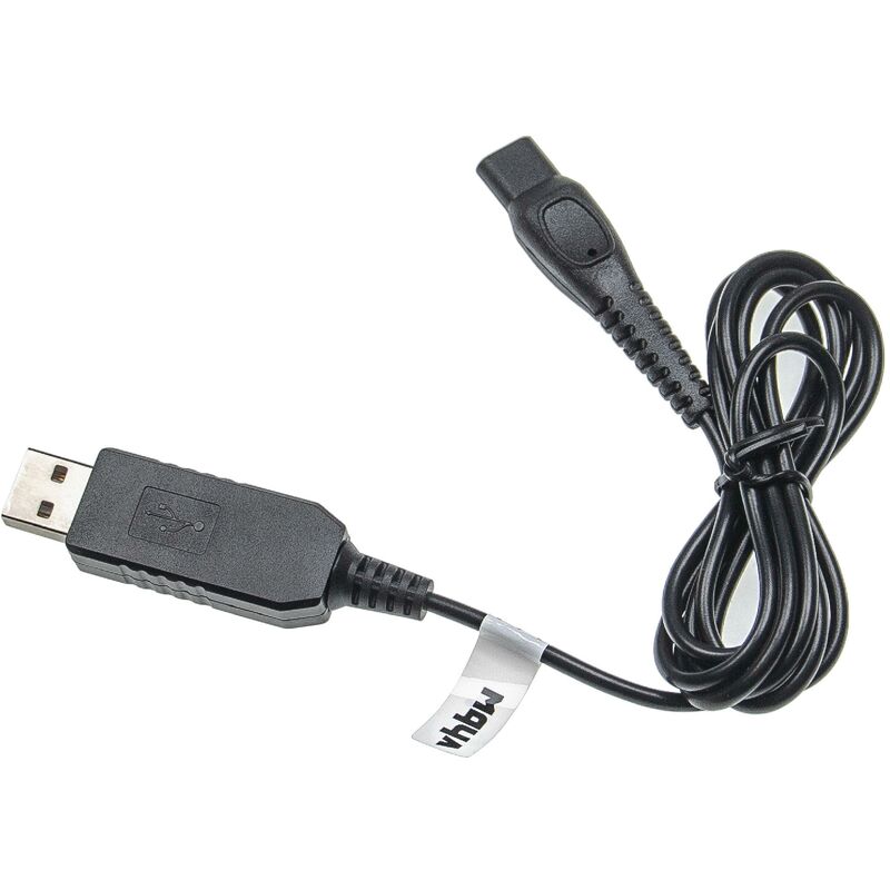 Vhbw - USB-Ladekabel kompatibel mit Philips Rasierer RQ1250/17, RQ1250/21, RQ1250/22, RQ1260/03 Rasierer - Netzkabel, 100 cm, Schwarz