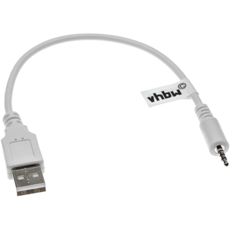 Vhbw - USB-Ladekabel kompatibel mit jbl Synchros E30, E40BT, E45BT, E50BT, S400, S400BT Kopfhörer, weiß, 20.5cm - usb 2.0 Typ a auf 2,5mm