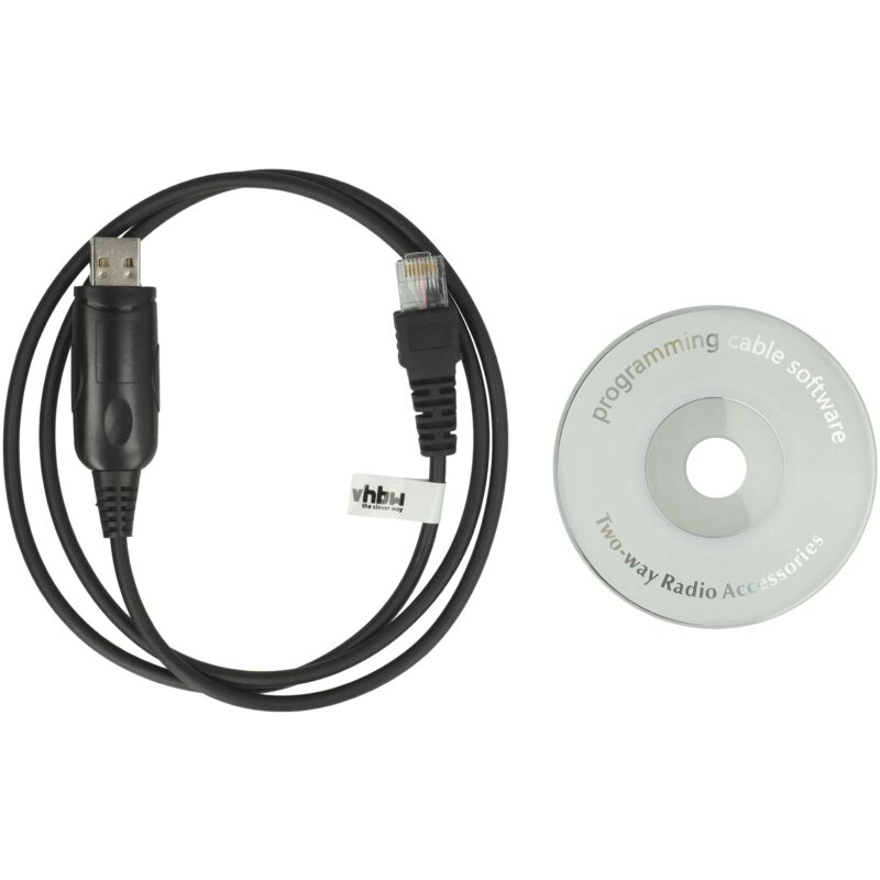 Vhbw - usb Programmierkabel kompatibel mit Kenwood TK-7150, TK-7100, TK-7180, TK-7160, TK-760G, TK-760, TK-762G, TK-762, TK-763 Funkgerät, schwarz