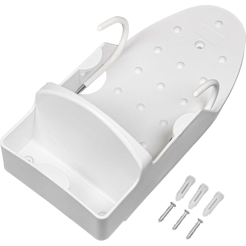 Wandhalterung Halterung kompatibel mit Bügeleisen, Bügelbrett weiß - Bügeleisenhalterung, stabil, praktisch, platzsparend - Vhbw