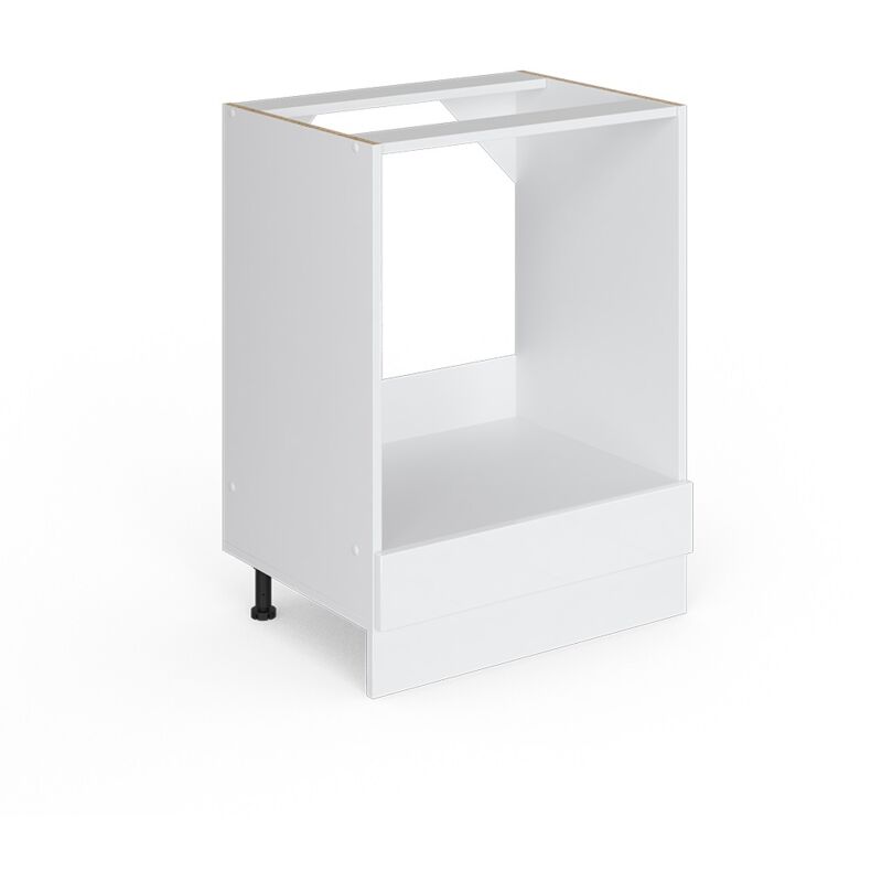 Vicco - Herdumbauschrank R-Line, Weiß Hochglanz, 60 cm , ap Eiche