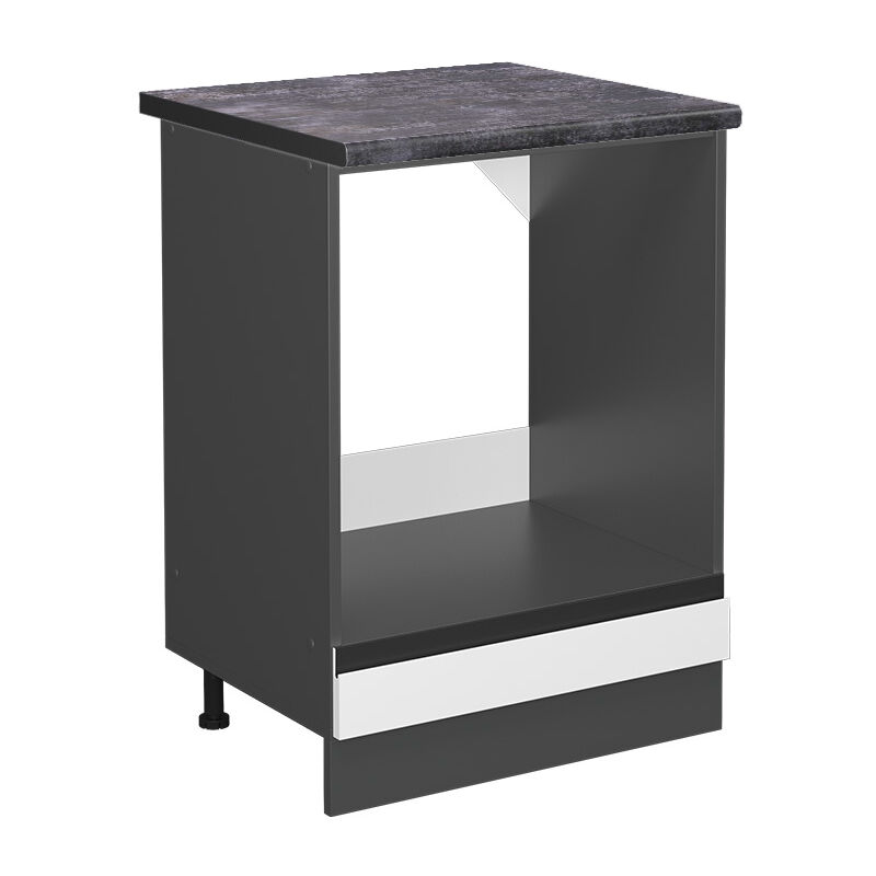 Vicco - Herdumbauschrank R-Line, Weiß, 60 cm , ap Anthrazit