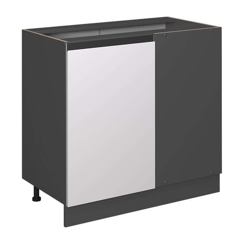 Eckunterschrank R-Line, Weiß, 86 cm J-Shape, ohne Arbeitsplatte Vicco