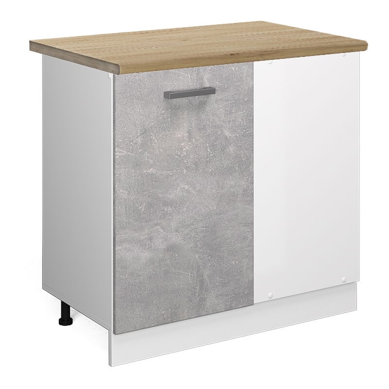 Vicco - Eckunterschrank R-Line, Beton, 86 cm, ap Eiche