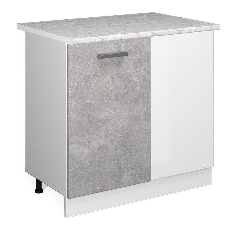 Vicco - Eckunterschrank R-Line, Beton, 86 cm, ap Marmor
