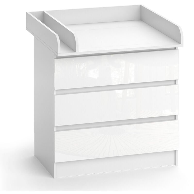 Wickelkommode Emma, Weiß, 80 x 85.4 cm mit 3 Schubladen, Vicco