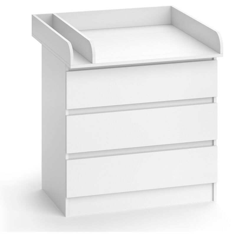 Vicco - Wickelkommode Emma, Weiß, 80 x 85.4 cm mit 3 Schubladen