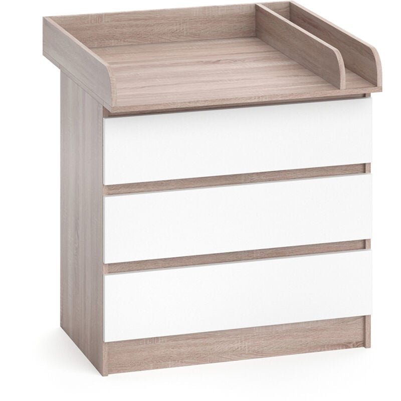 Wickelkommode Emma, Weiß/Sonoma, 80 x 78 cm, Vicco