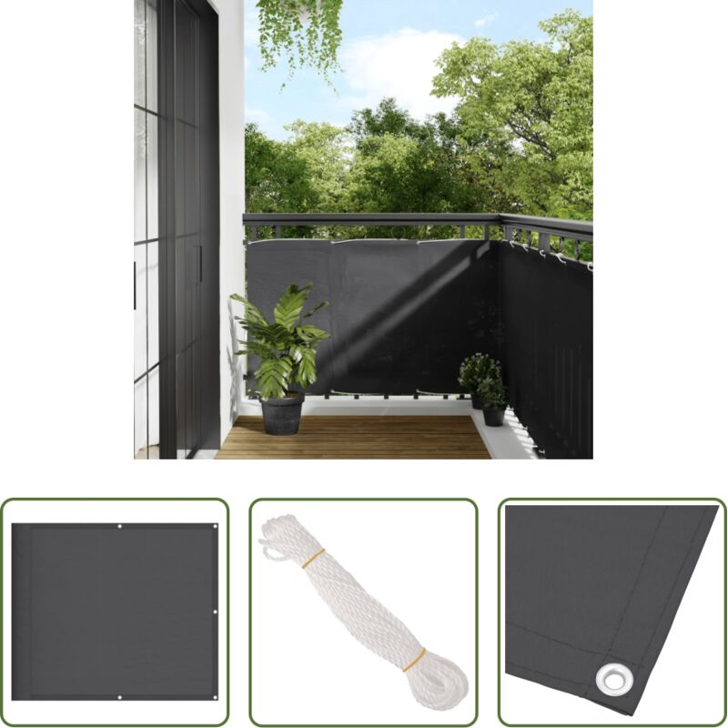 Sichtschutz - Balkon-Sichtschutz Anthrazit 90x700 cm 100 % Polyester-Oxford