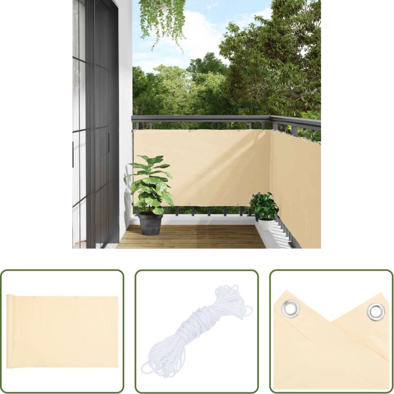 Sichtschutz - Balkon-Sichtschutz Creme 300x90 cm PVC
