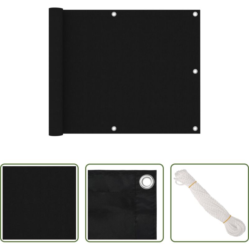 Sichtschutz Balkon - Balkon-Sichtschutz Schwarz 75x300 cm Oxford-Gewebe