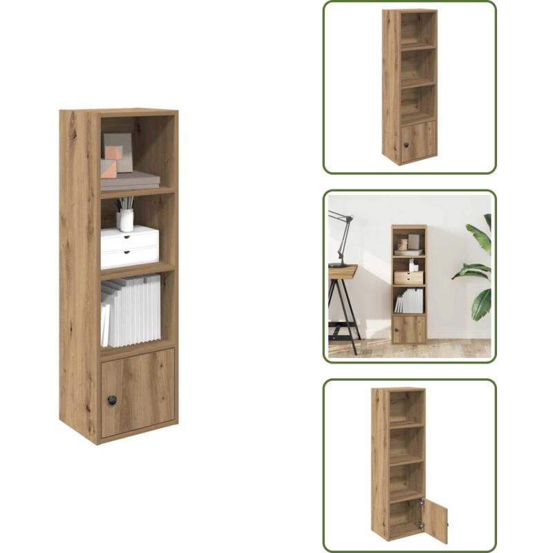 The Living Store Bücherregal Artisan-Eiche 31x24x102 cm Holzwerkstoff - Bücherregal Holz