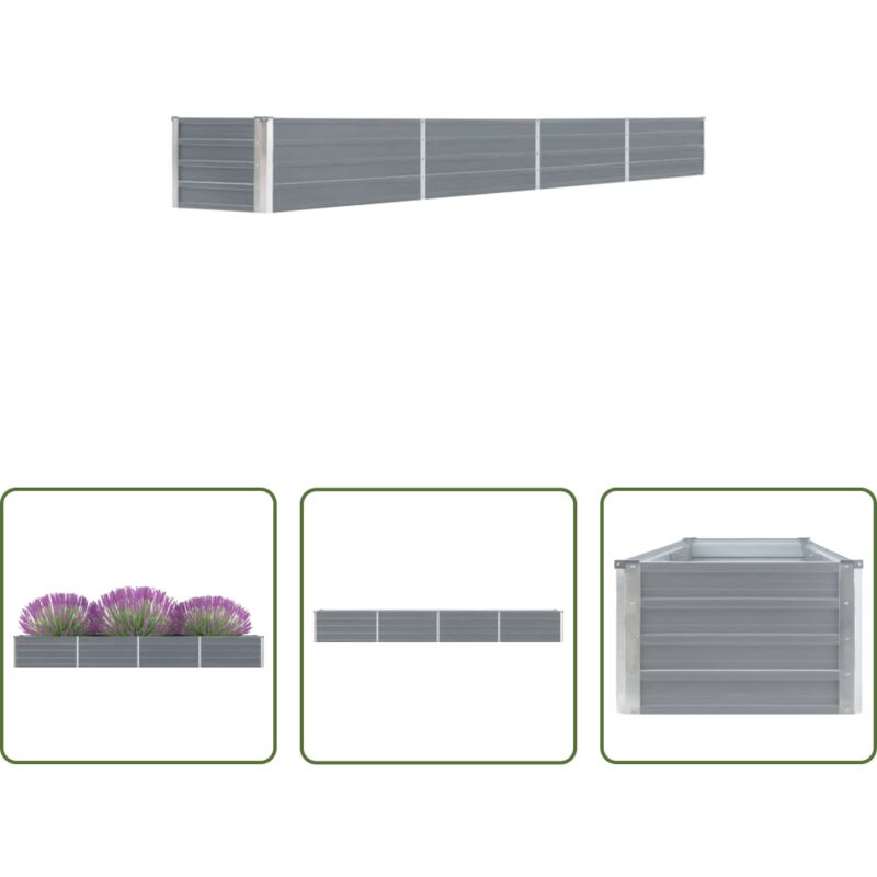 Hochbeet - Garten-Hochbeet Verzinkter Stahl 320×40×45 cm Grau
