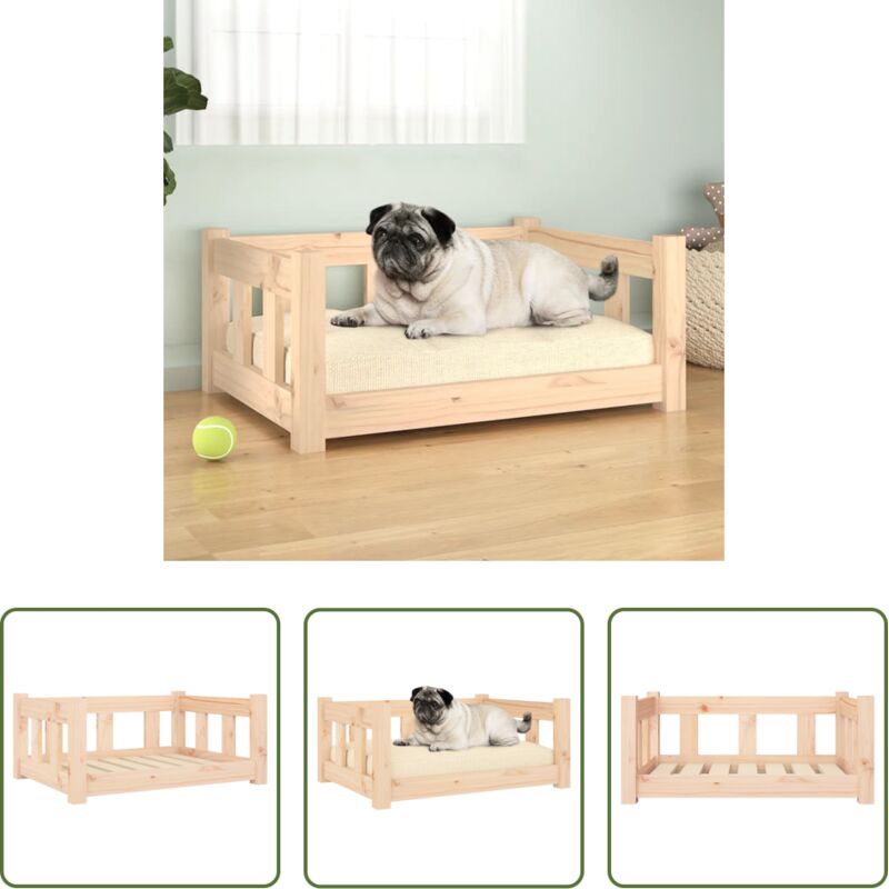 vidaXL Holz Hundebett - Hundebett 65,5x50,5x28 cm Massivholz Kiefer