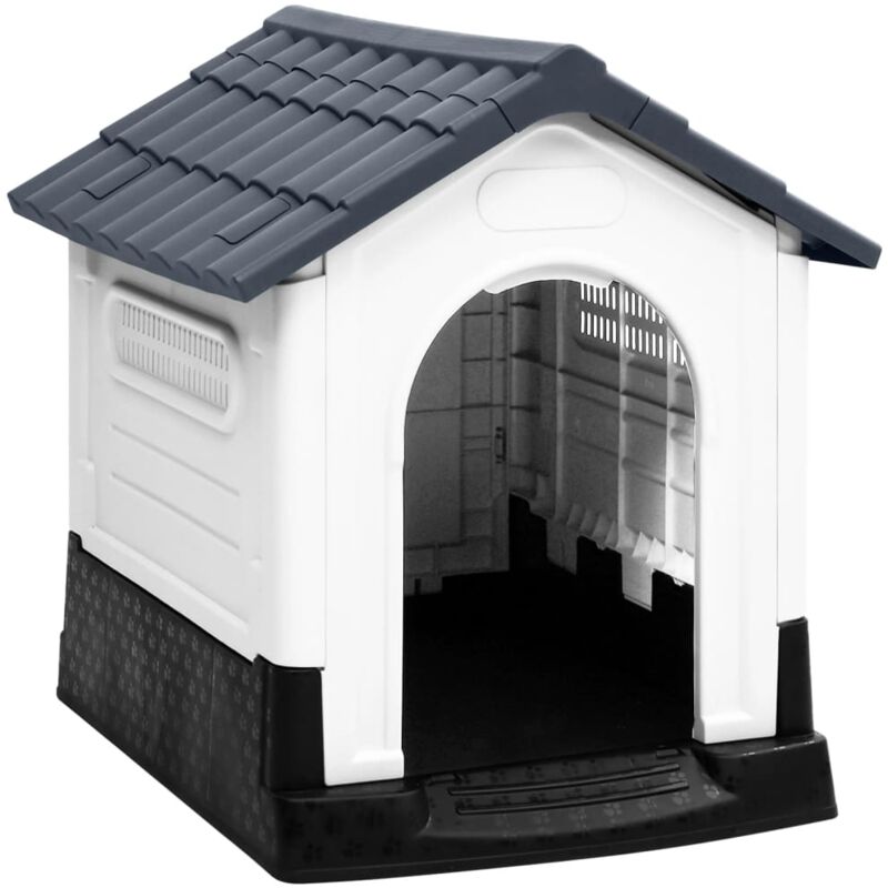 Hundehütte Grau 57x68x66 cm Polypropylen - Vidaxl