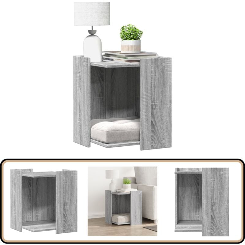 vidaXL Katzenklo Grau Sonoma 42x42x51 cm Holzwerkstoff