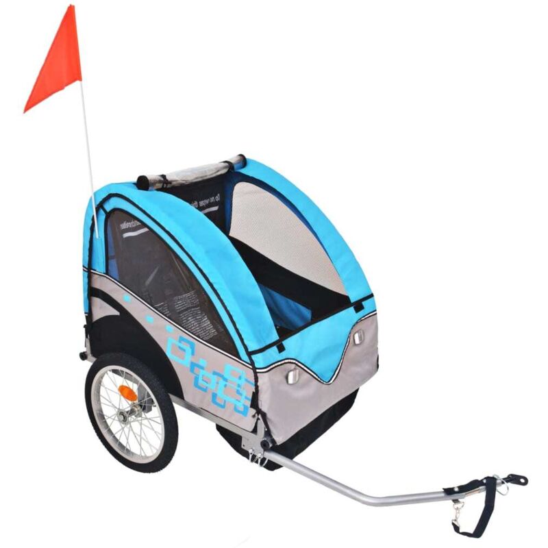 Fahrradanhänger Grau und Blau 30 kg Vidaxl