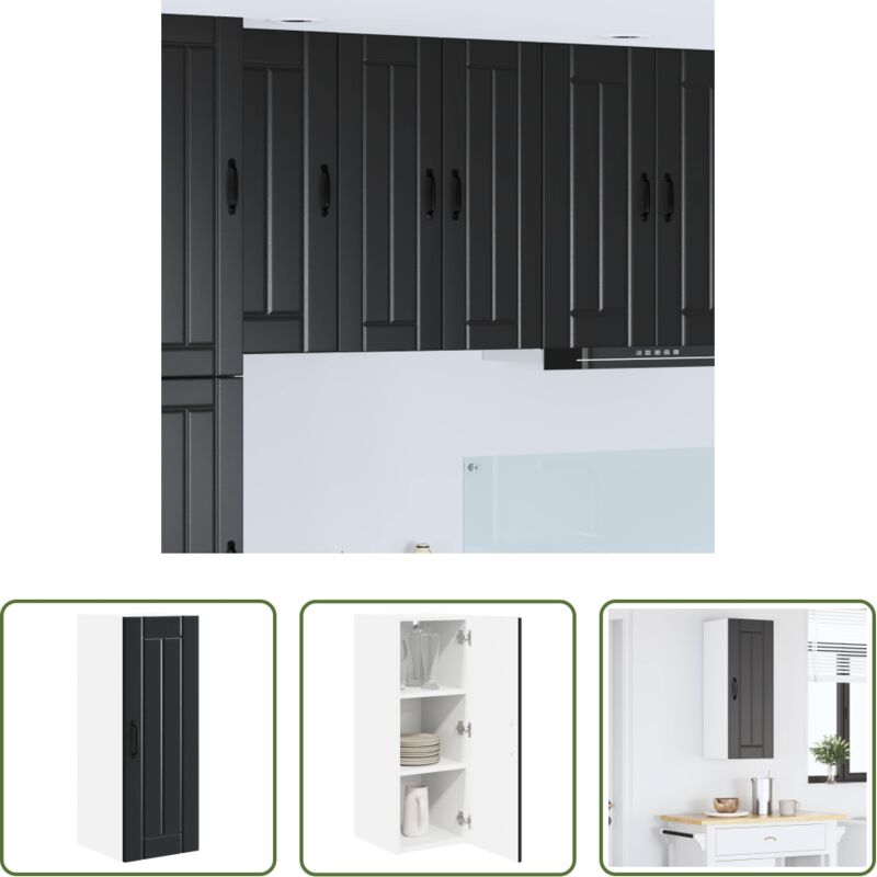 Küchenschrank Schwarz - Küchenschrank Schwarz 30 x 31 x 80 cm Holzwerkstoff