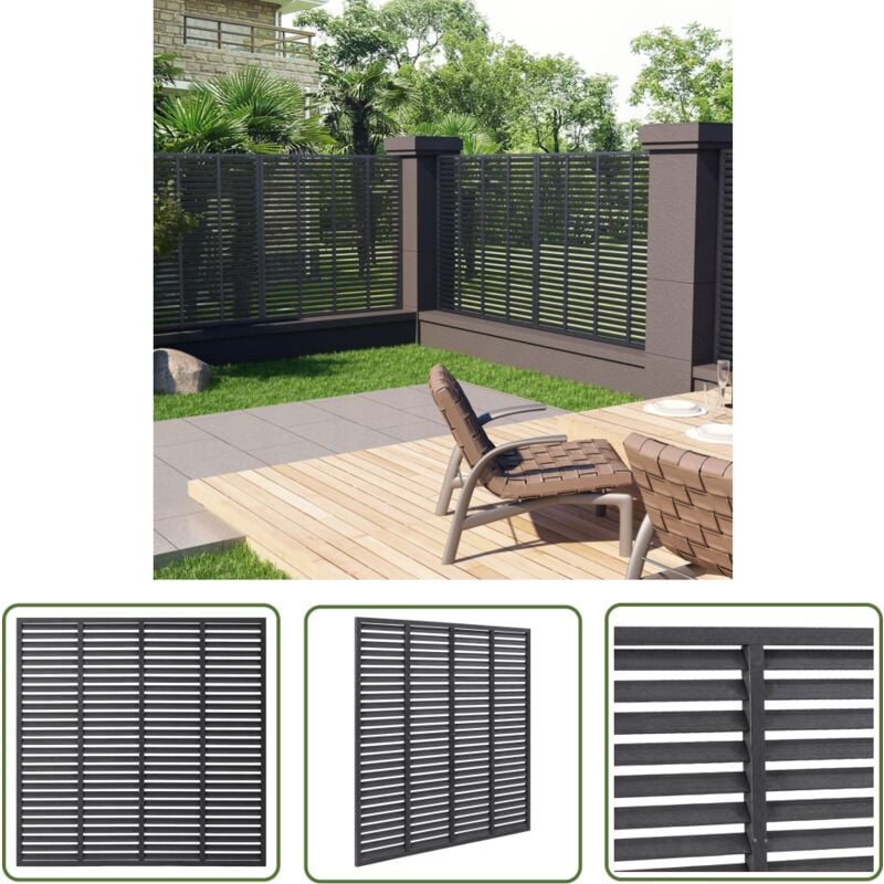The Living Store Lamellenzaun wpc 180x180 cm Grau - Holz-Kunstoff-Zaun - WPC-Zaun - Gartenzaun - Sichtschutzzaun - Windschutzzaun