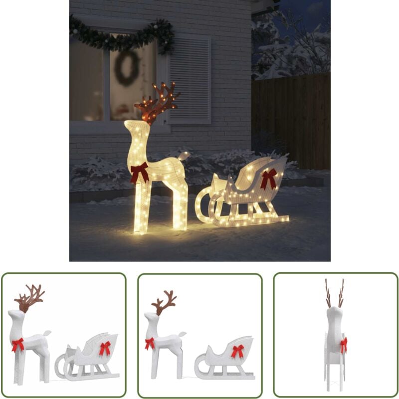 VidaXL LED-Rentiere mit Schlitten 100 LEDs Kaltweiß