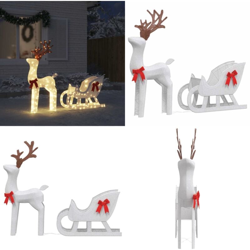 LED-Rentiere mit Schlitten 100 LEDs Kaltweiß - Vidaxl