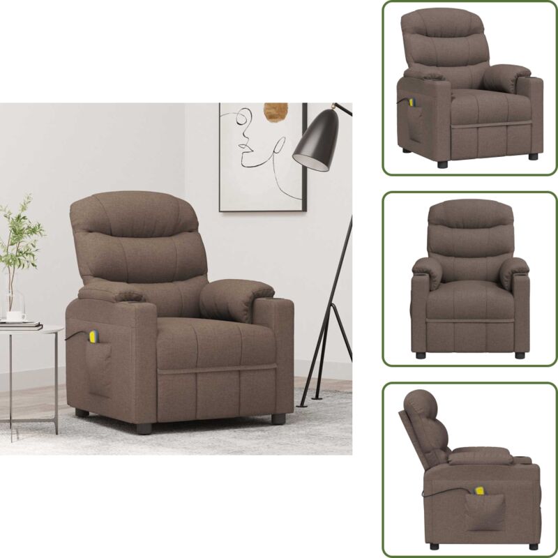 The Living Store Massagesessel Taupe Stoff - Massagesessel