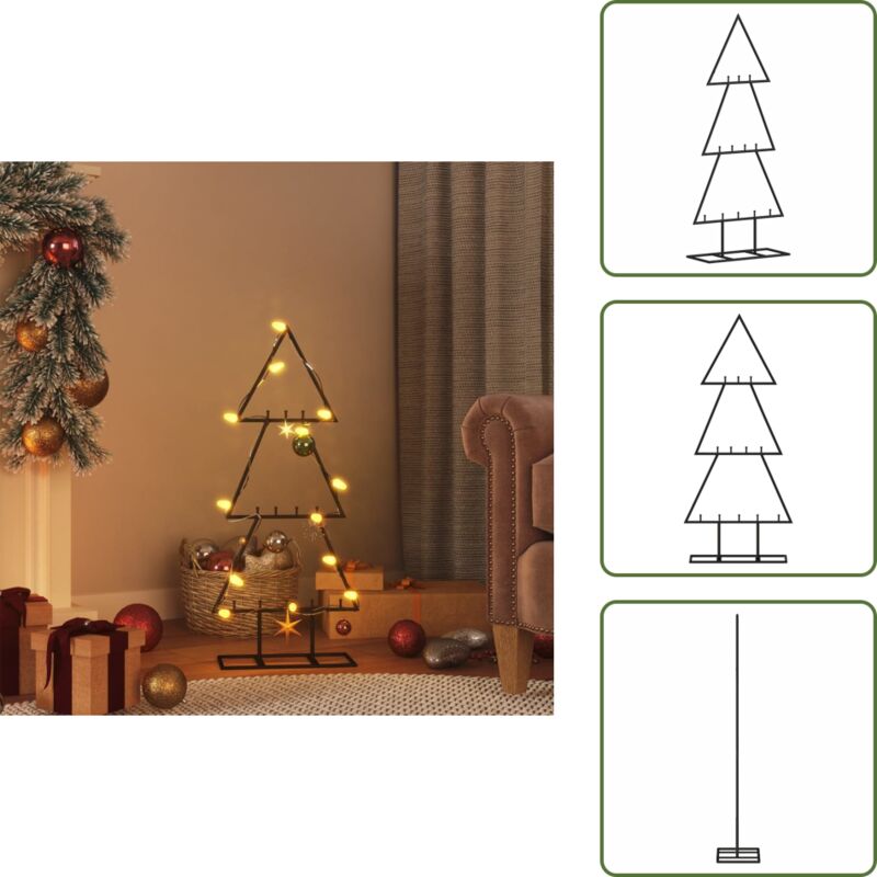 The Living Store Metall-Weihnachtsbaum Deko Schwarz 60 cm - Weihnachtsbaum Deko