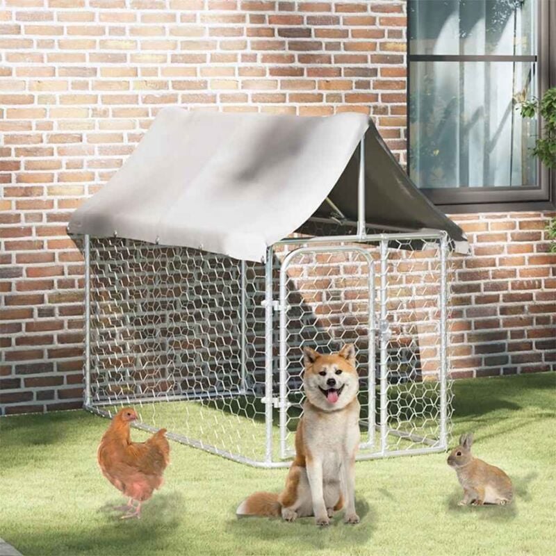 Outdoor-Hundezwinger mit Dach 200x100x150 cm - Vidaxl