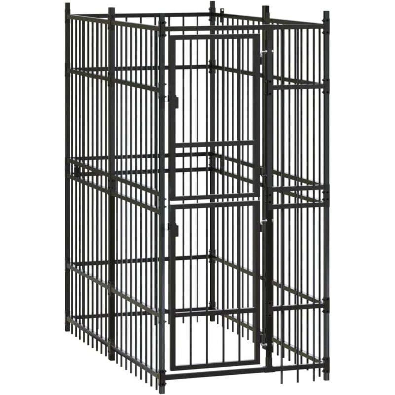 vidaXL Outdoor-Hundezwinger Stahl 1,84 m²