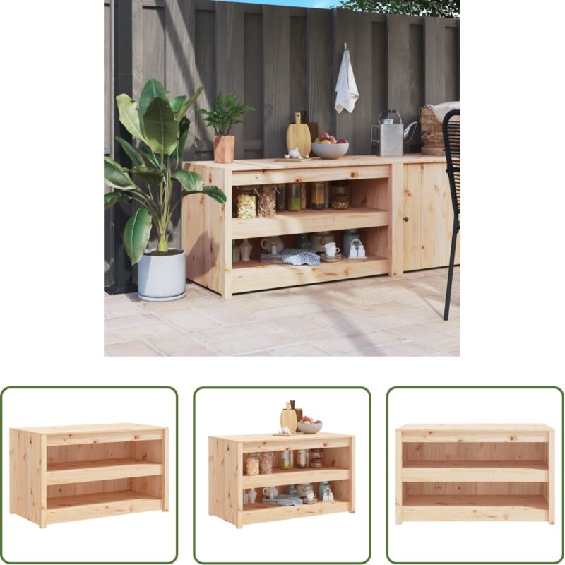 Küchenschrank Holz - Outdoor-Küchenschrank MEPPEL 106x55x64 cm Massivholz Kiefer