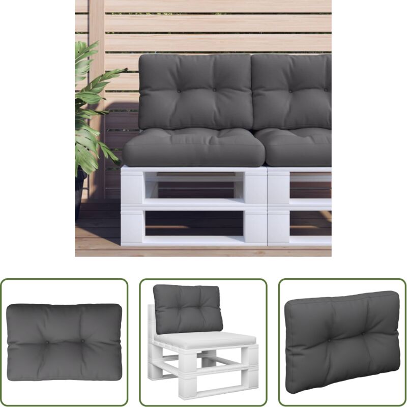 Freien Sitzkissen - Palettenkissen Anthrazit 60x40x12 cm Stoff