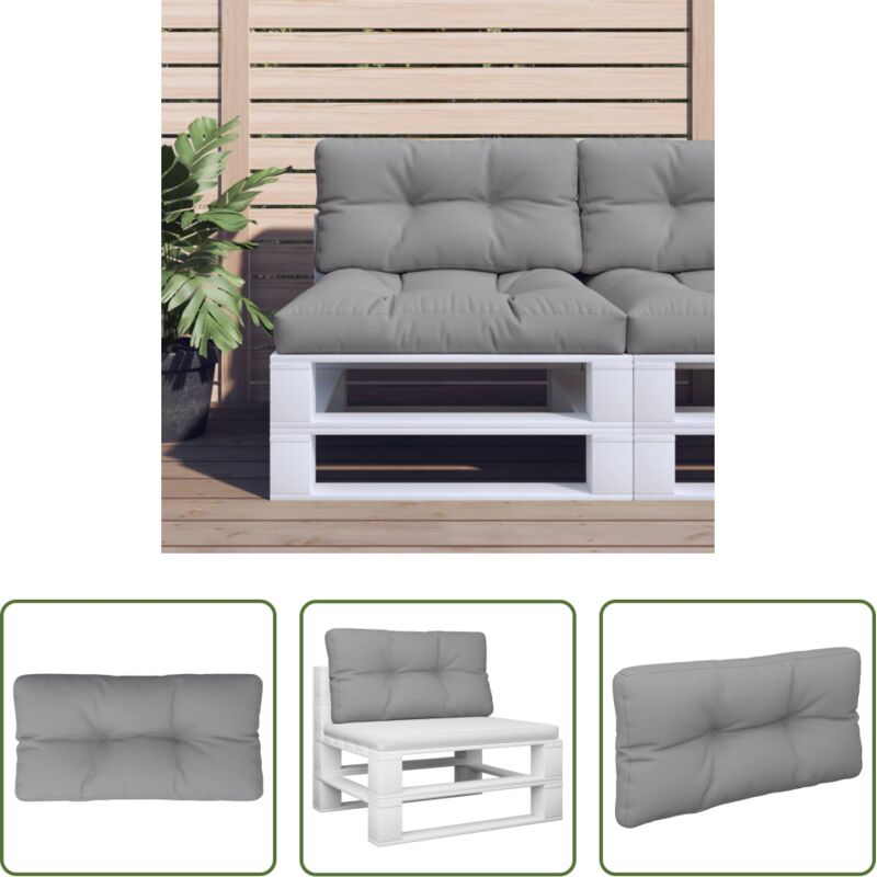 Gartenkissen - Palettenkissen Grau 70x40x12 cm Stoff