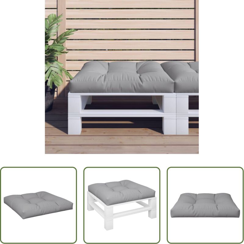 vidaXL Outdoor-Kissen - Palettenkissen Grau 70x70x12 cm Stoff