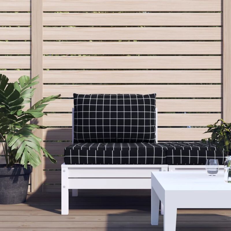 Palettenkissen 2 Stk. Schwarz Karomuster Oxford-Gewebe vidaXL