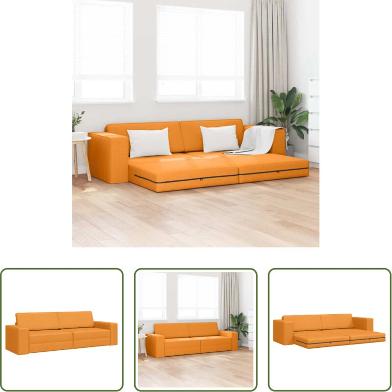 Schlafsofa 200 cm - Schlafsofa 200cm Dunkelgelb Stoff