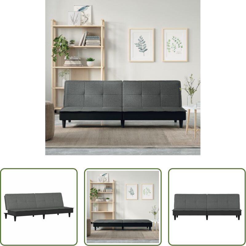 vidaXL Schlafsofa für Gäste - Schlafsofa Dunkelgrau Stoff