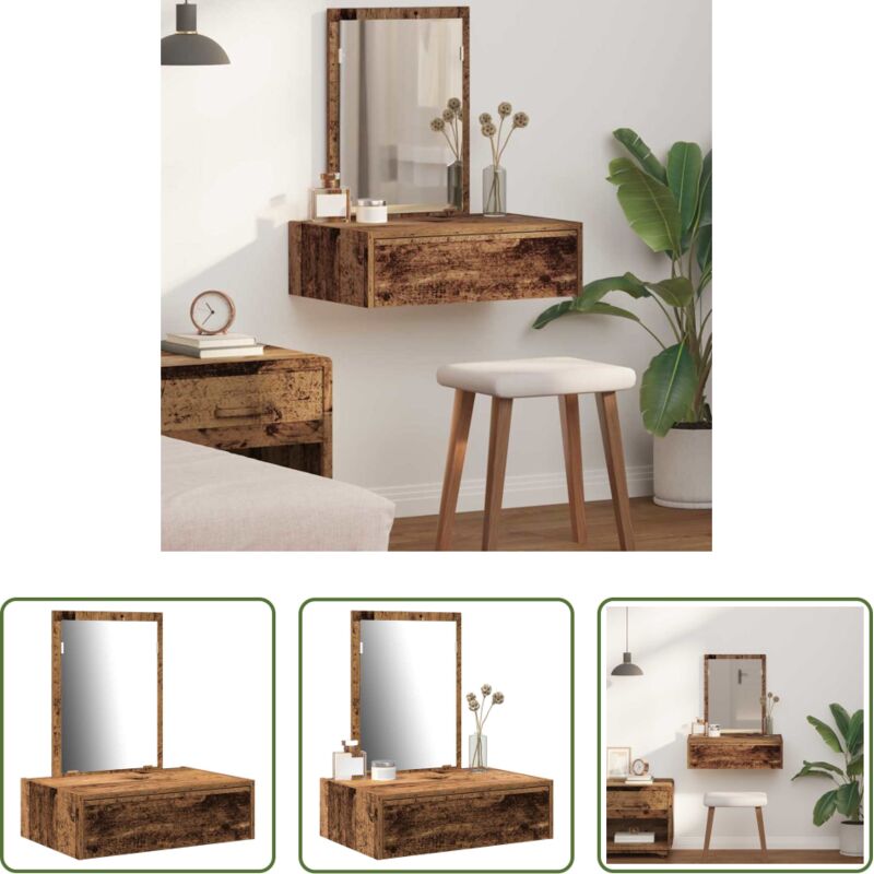 vidaXL Schminktisch Holz - Schminktisch mit Schubladen Braun 60 x 40 x 70 cm Holzwerkstoff