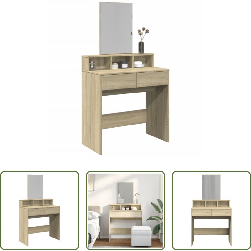 Schminktisch Sonoma-Eiche - Schminktisch mit Spiegel Sonoma-Eiche 80x41x144,5 cm