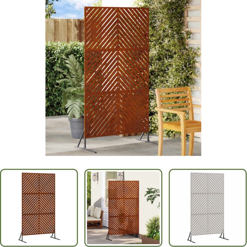 Terrassen-Sichtschutz - Sichtschutz Grau 100 x 50 x 180 cm Stahl