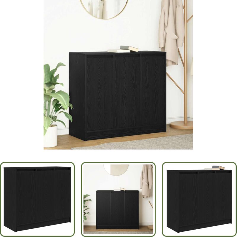 vidaXL Sideboard - Sideboard Schwarz Eichen-Optik 85x34x76 cm Holzwerkstoff