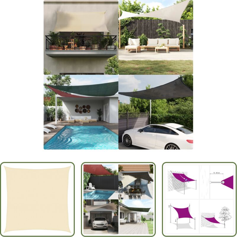 HDPE Sonnensegel - Sonnensegel 160 g/m² Creme 6x6 m HDPE