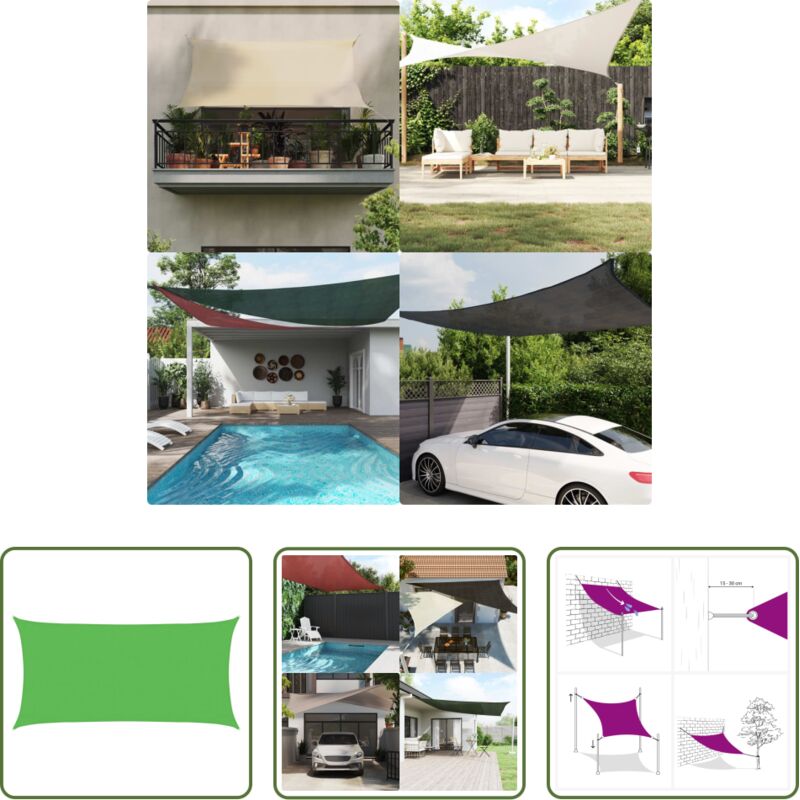 HDPE-Sonnensegel - Sonnensegel 160 g/m² Hellgrün 3x6 m HDPE