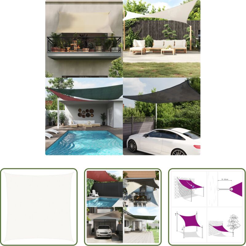 HDPE Sonnensegel - Sonnensegel 160 g/m² Weiß 4x4 m HDPE