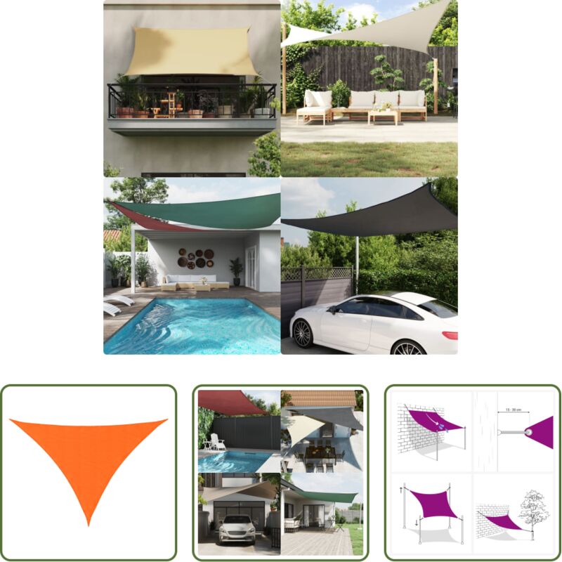 Sonnensegel - Sonnensegel Oxford-Gewebe Dreieckig 5x6x6 m Orange