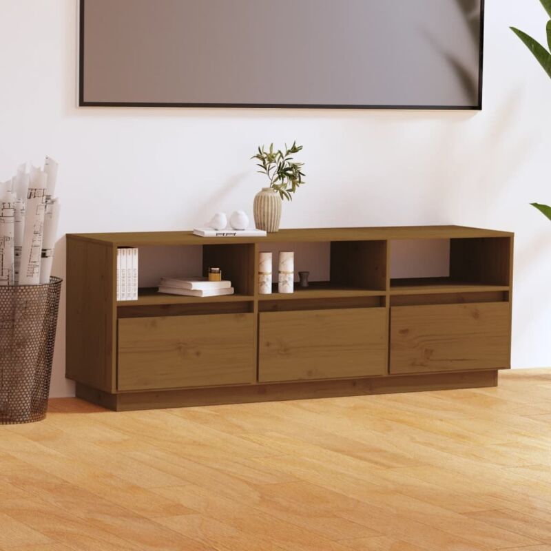 TV-Schrank Honigbraun 140x37x50 cm Massivholz Kiefer Vidaxl