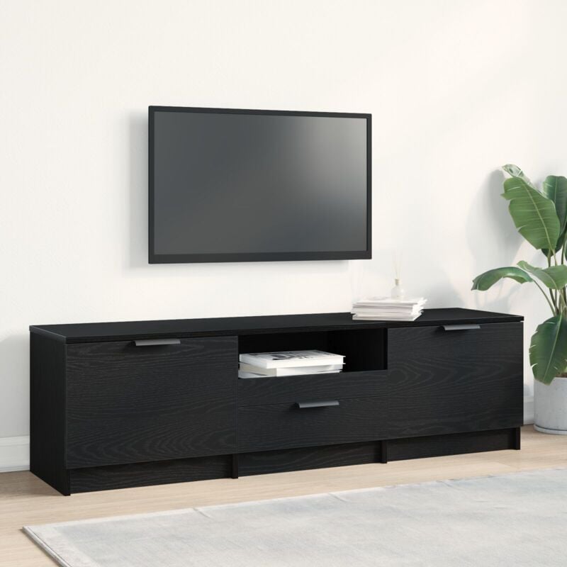 Vidaxl - TV-Schrank - Schwarzes Eichenholz - 140x35x40 cm - Aus Holzwerkstoff gefertigt