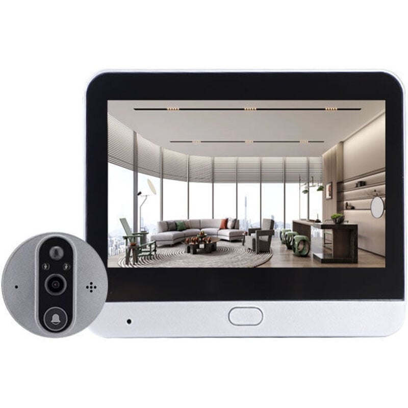 Video-Türklingel, 2 MP 1080P 5000 MAH PIR-Infraroterkennung Nachtsicht-Smart-Kamera Cat Eye-Türklingel zur Überwachung der Haustür