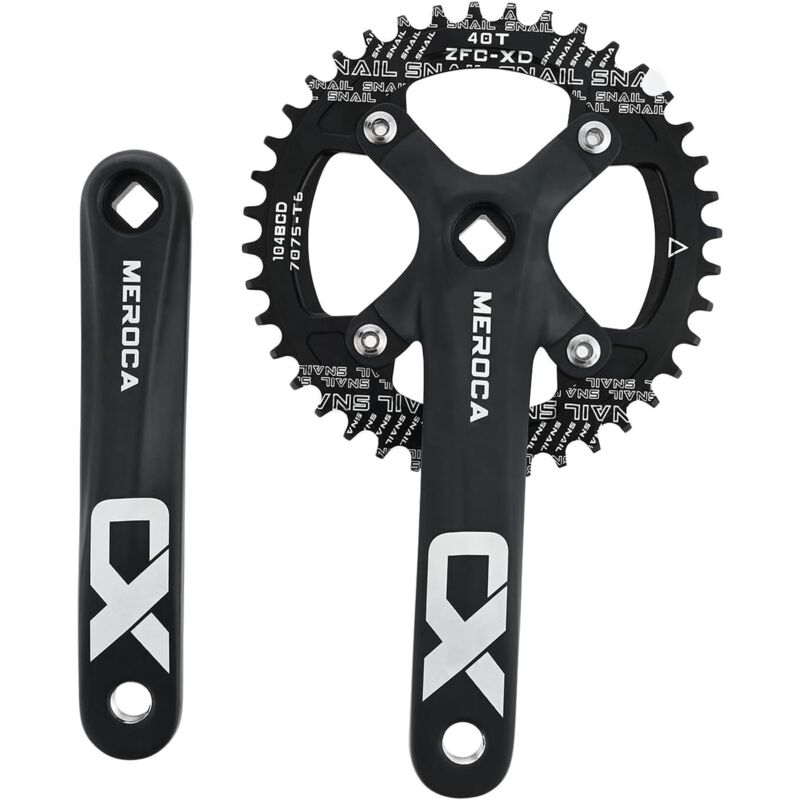 Vierkant-Mountainbike-Kurbelgarnitur, Singlespeed-Mountainbike-Kurbelgarnitur, Fahrradkurbeln, 170-mm-Kurbelarm, 40-Zahn-Kettenblatt und Schrauben